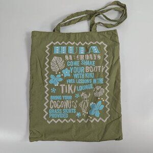 Old Navy Green HULA Tote Bag Cotton Sequin Accents 2004 Nostalgia Millennial Y2K